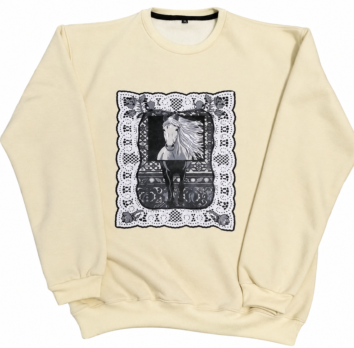Cream Horse Graphic Sweatshirt